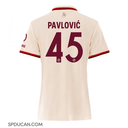 Zenski Nogometni Dres Bayern Munich Aleksandar Pavlovic #45 Rezervni 2024-25 Kratak Rukav